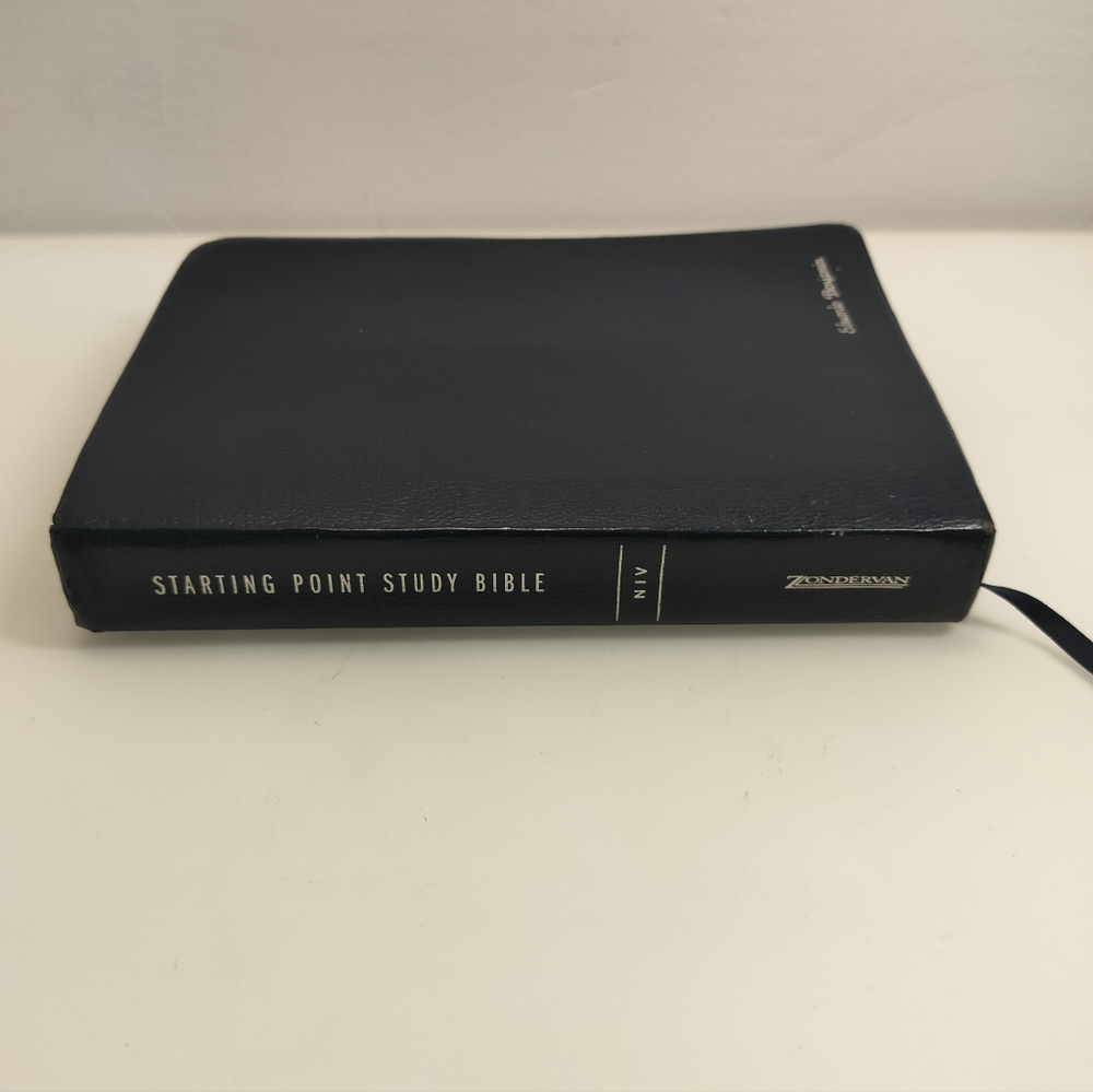 Zondervan NIV Study Bible Red Letter Top Grain Leather Fully Revised 2002 READ!!